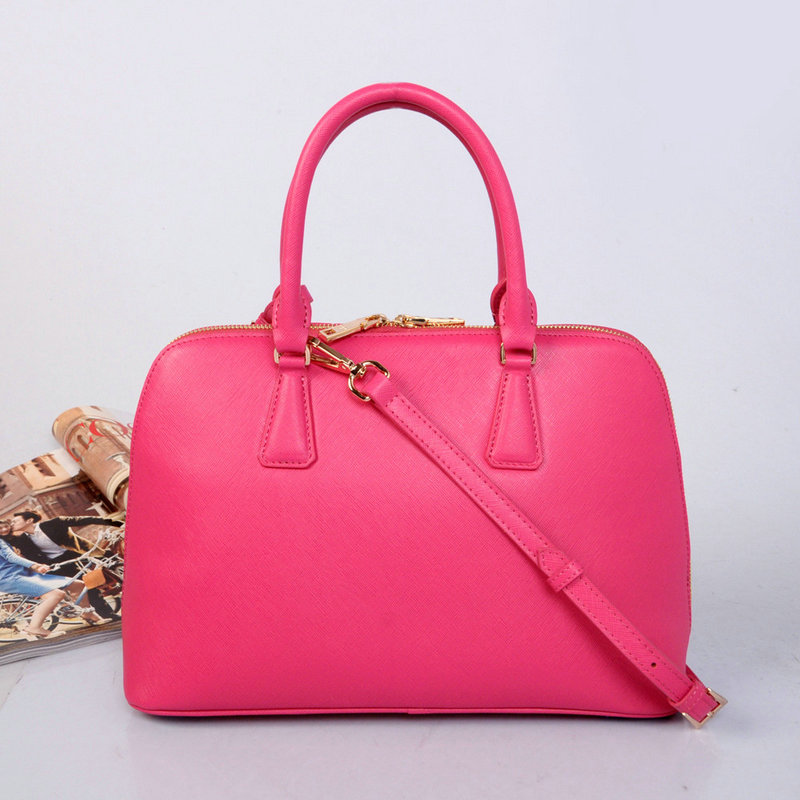 2014 Prada Saffiano Leather Two Handle Bag BL0816 rosered for sale